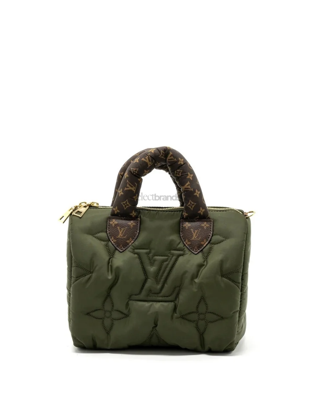 Pillow Speedy 25 Nylon Green and Brown Monogram Bag