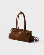 Bonnie Medium Suede Leather Bag – Brown
