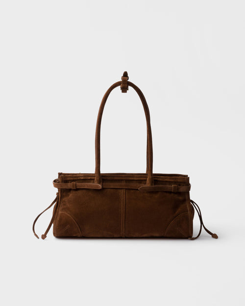 Bonnie Medium Suede Leather Bag – Brown