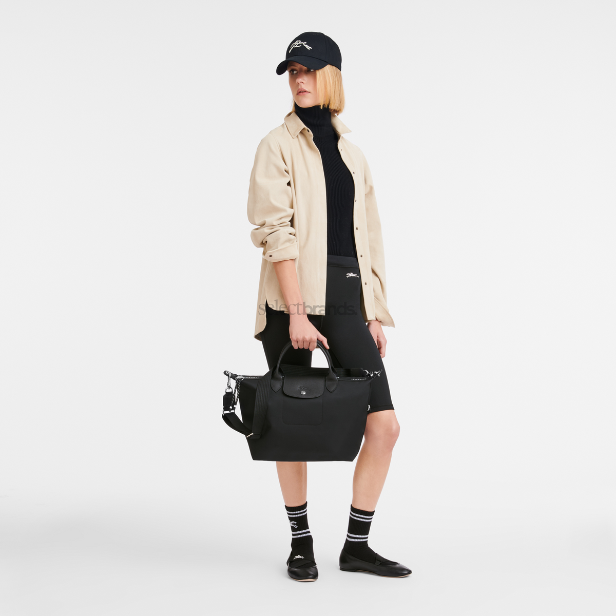 Le Pliage Energy Large Top Handle Bag – Black