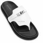 Empire Leather Slippers – White