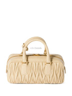 Arcadie Quilted Leather Tote Bag – Ecru
