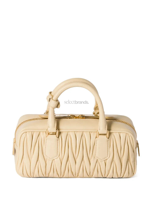 Arcadie Quilted Leather Tote Bag – Ecru