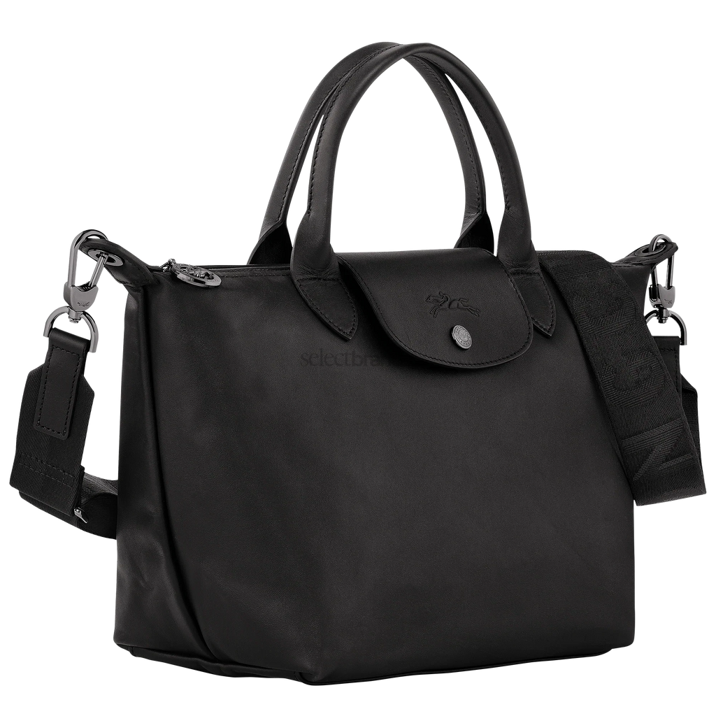 Le Pliage Xtra Small Leather Top Handle Bag – Black