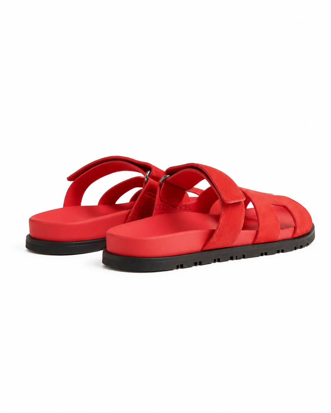 Chypre Leather Slippers – Vibrant Coral Pink