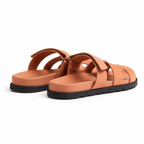 Chypre Leather Slippers – Peach/Beige