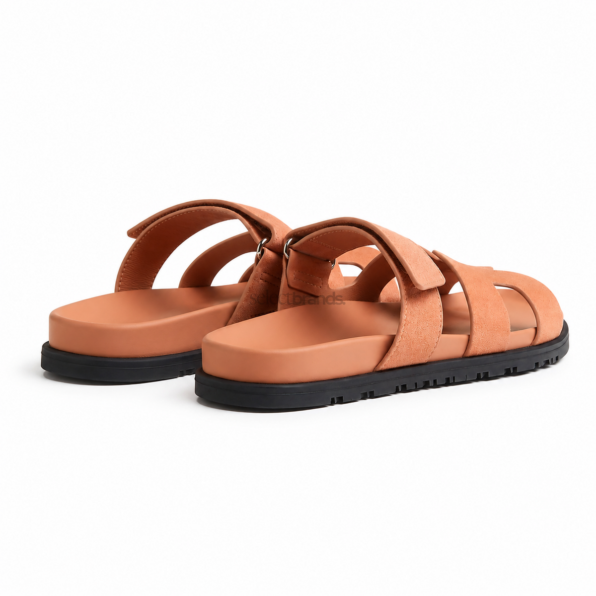 Chypre Leather Slippers – Peach/Beige