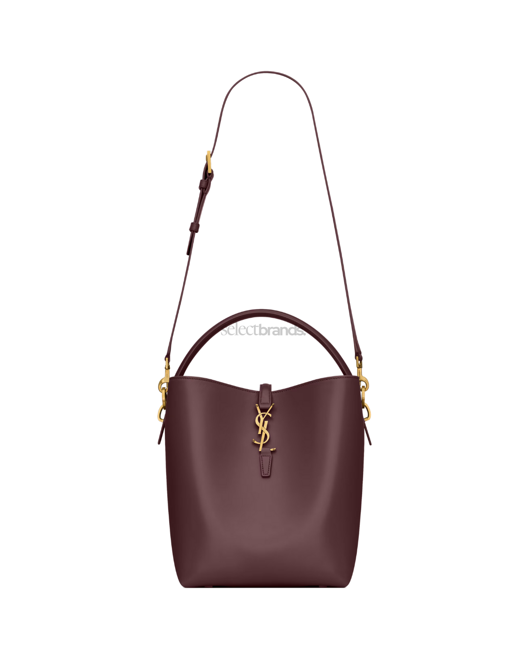 Le 37 Shiny Leather Bucket Bag  – Burgundy
