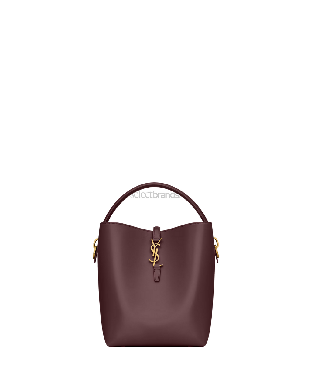 Le 37 Shiny Leather Bucket Bag  – Burgundy
