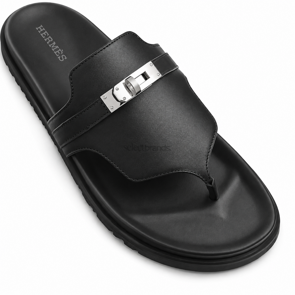 Empire Leather Slippers – Black