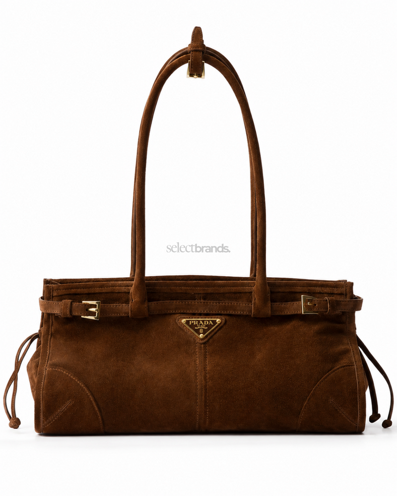 Bonnie Medium Suede Leather Bag – Brown
