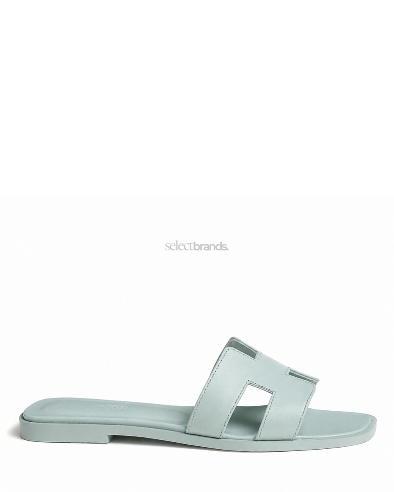 Oran Leather Slippers – Glacier Blue