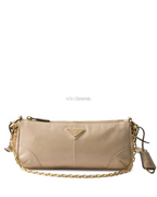 Medium Re-Edition Leather Shoulder Bag – Beige