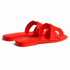 Oran Leather Slippers – Grenadine Red