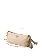 Medium Re-Edition Leather Shoulder Bag – Beige