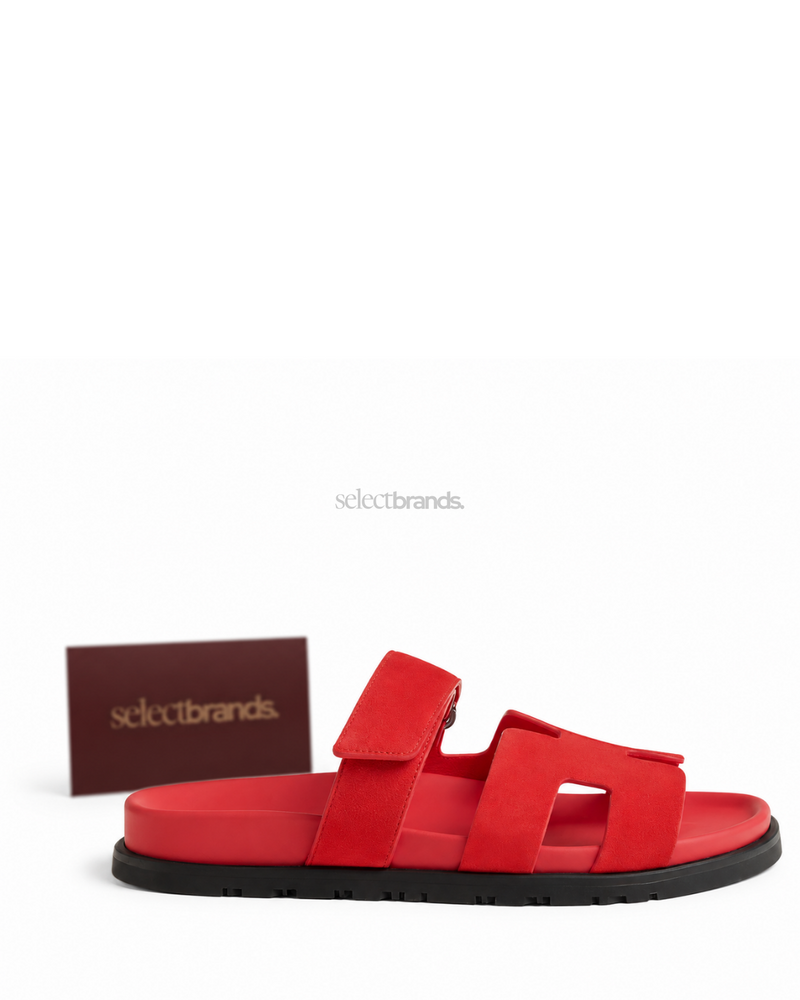 Chypre Leather Slippers – Vibrant Coral Pink