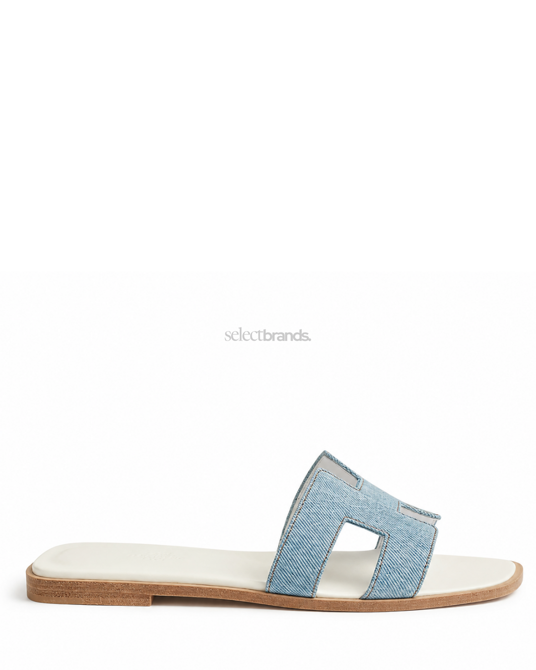 Oran Leather Slippers – Light Blue