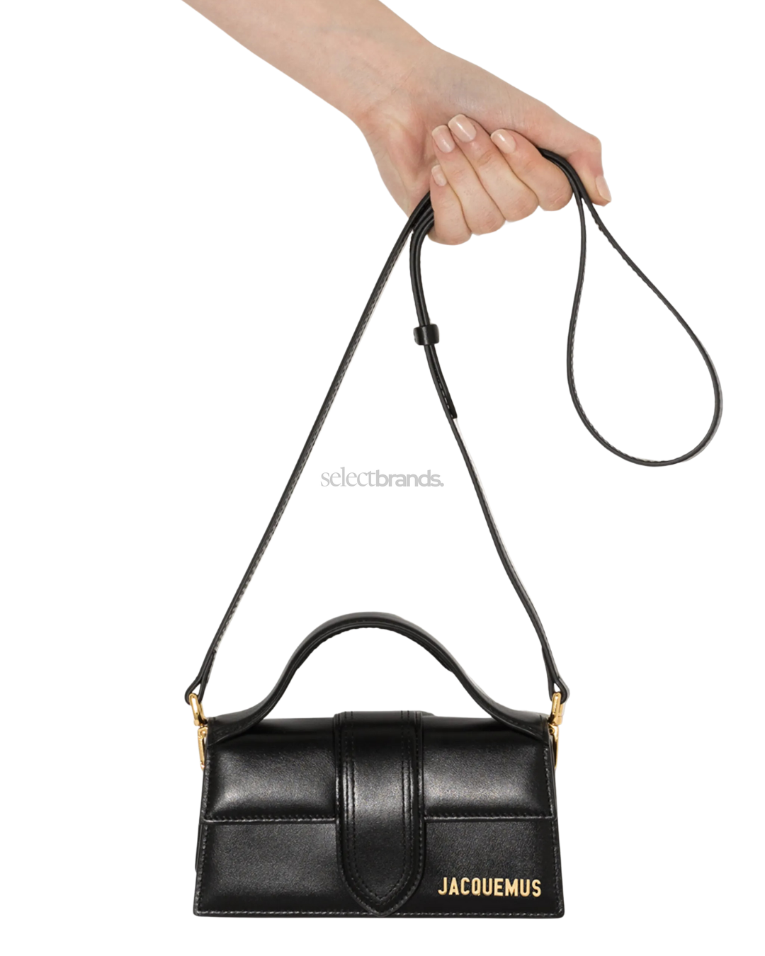 Le Bambino Glossy Leather Tote Bag – Black