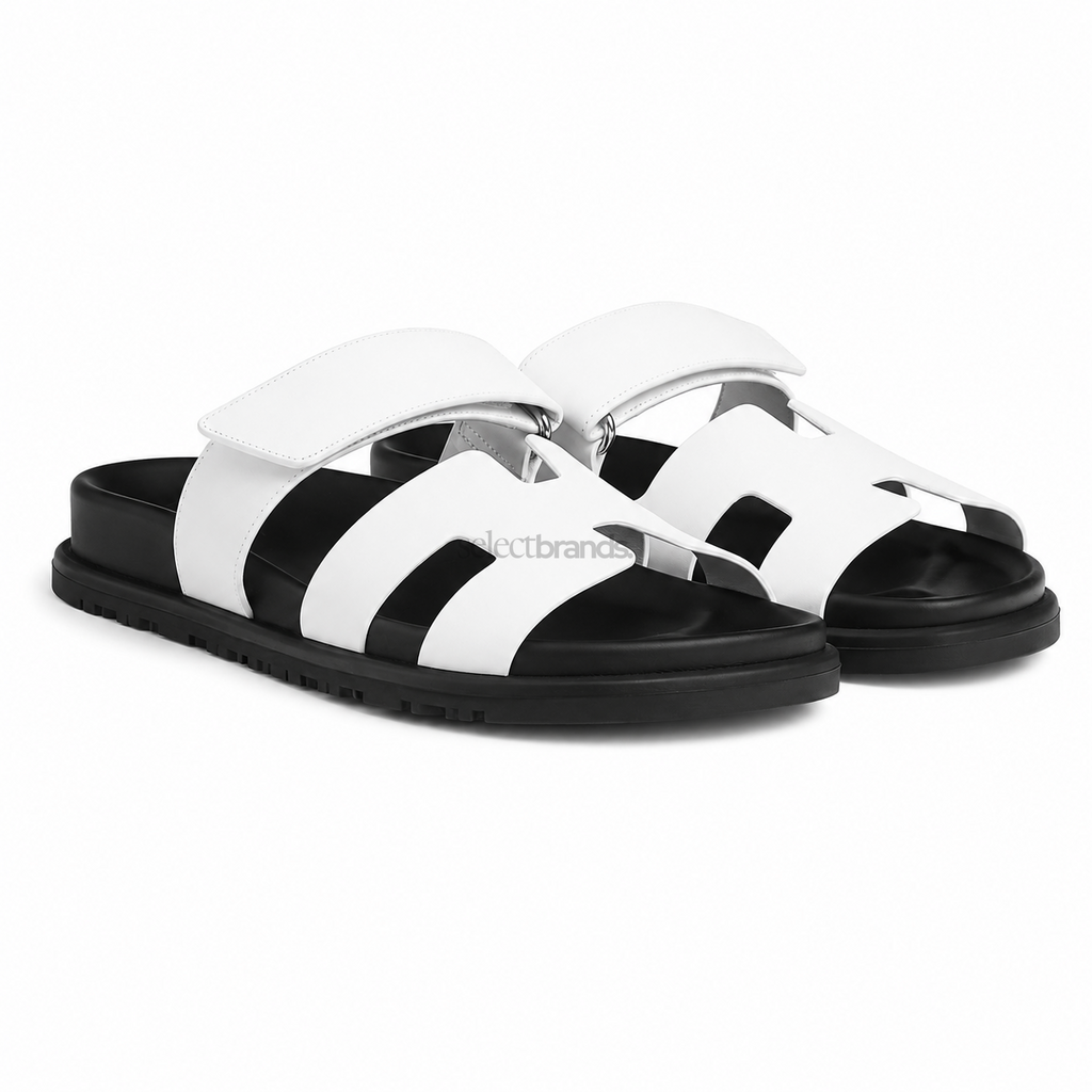 Chypre Leather Slippers – White