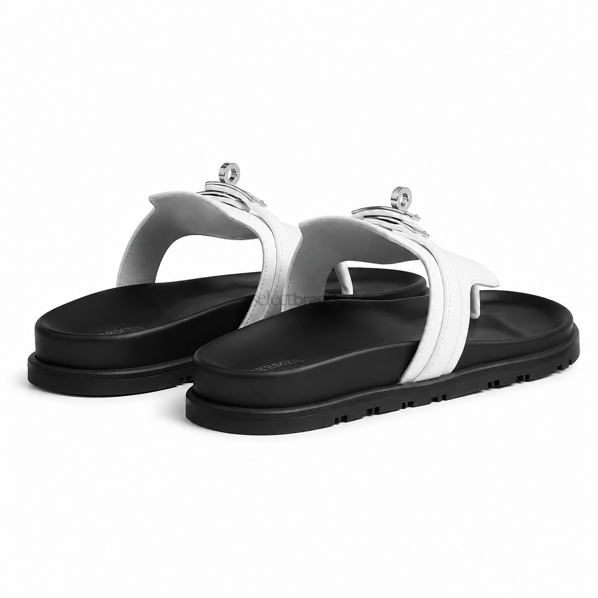 Empire Leather Slippers – White