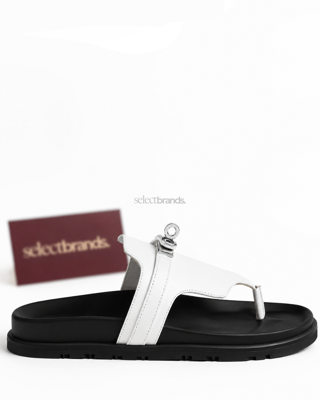 Empire Leather Slippers – White