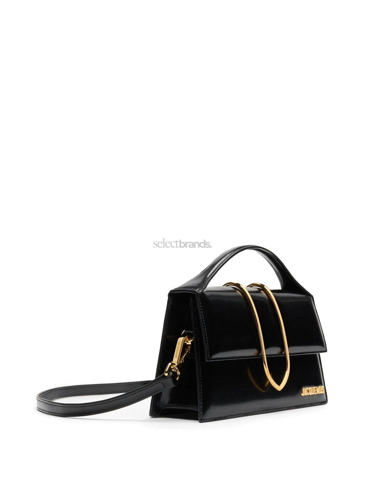 Le Grand Bambino Glossy Leather Tote Bag – Black