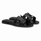 Oran Leather Slippers – Black
