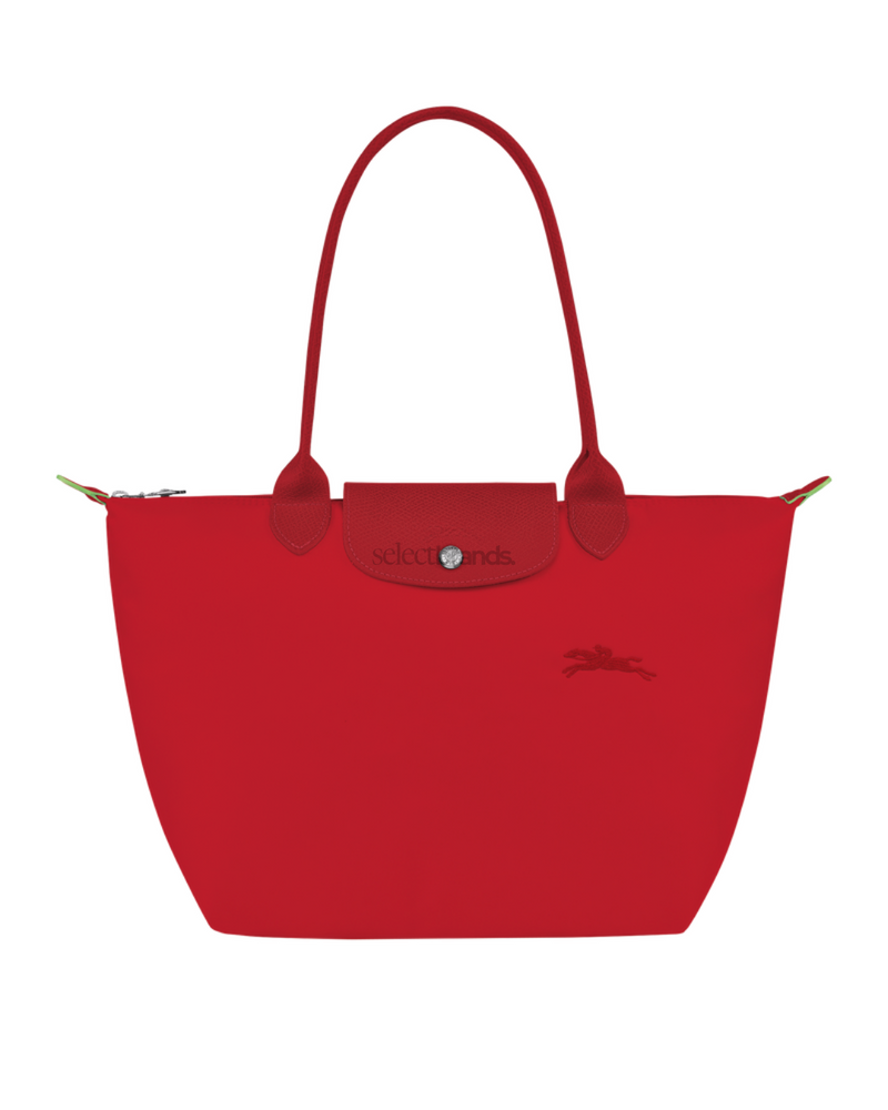 Le Pliage Green Medium Tote Bag – Tomato Red