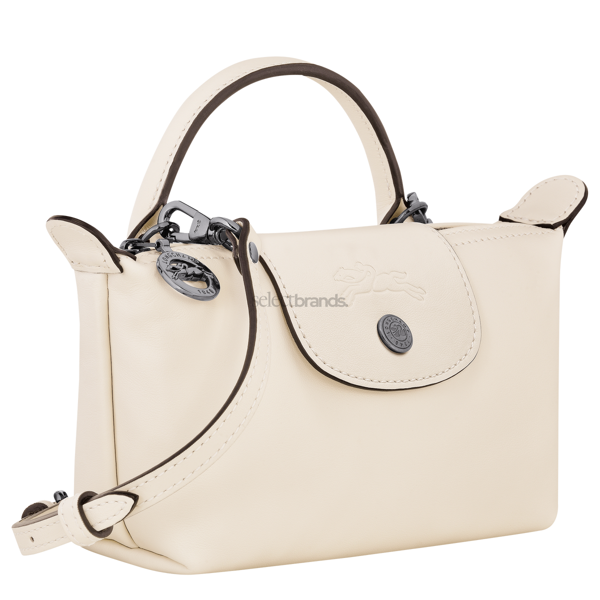 Le Pliage Xtra XS Mini Leather Top Handle Bag – Ecru