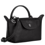 Le Pliage Xtra XS Mini Leather Top Handle Bag – Black