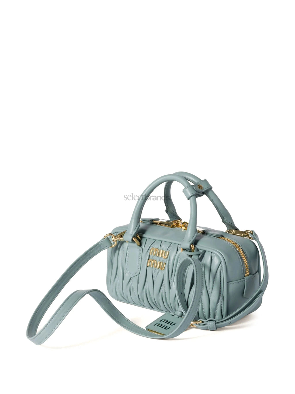 Arcadie Quilted Leather Tote Bag – Light Blue