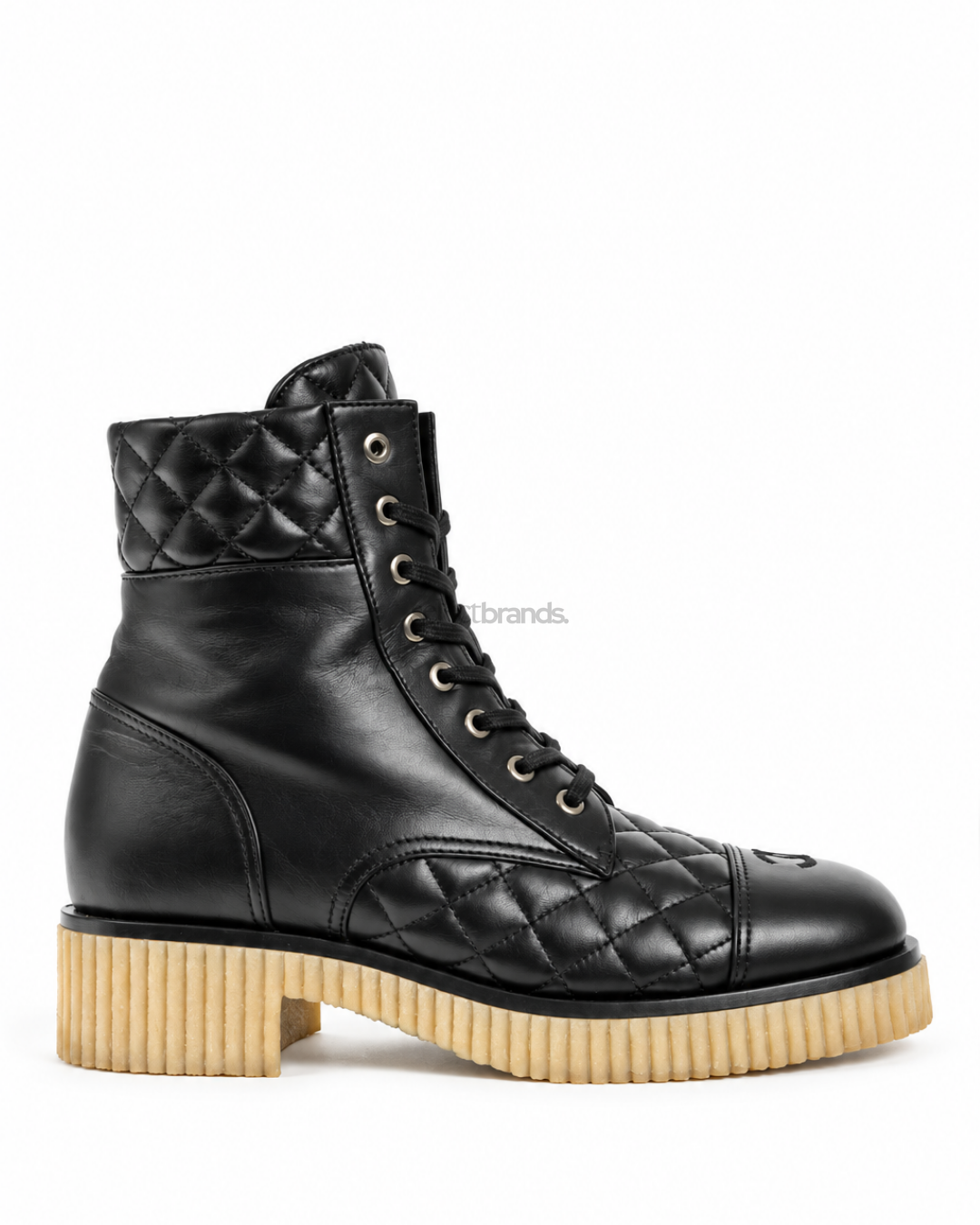CC Calfskin Quilted CC Combat Boots