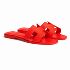 Oran Leather Slippers – Grenadine Red