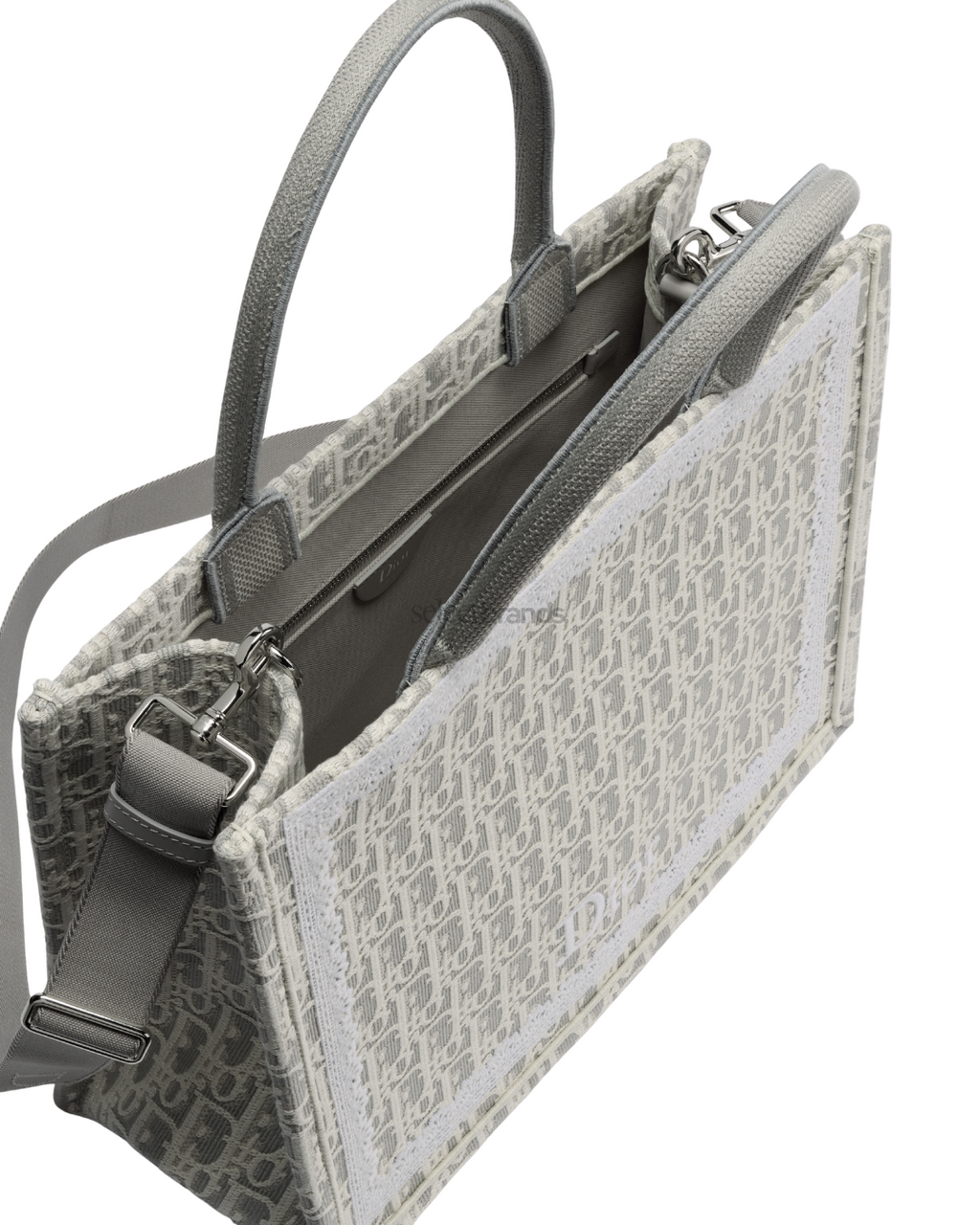 Book Tote Bag — Medium Latte and Gray