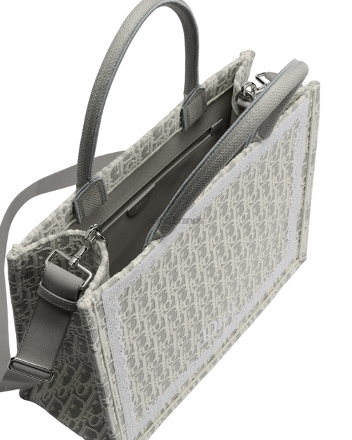 Book Tote Bag — Medium Latte and Gray