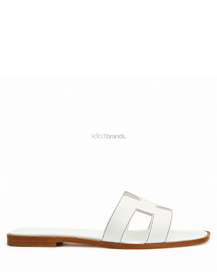 Oran Leather Slippers – White