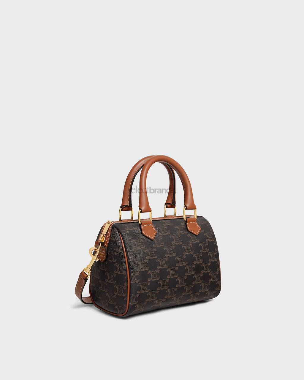 Small Boston Bag in Triomphe Canvas and Calfskin