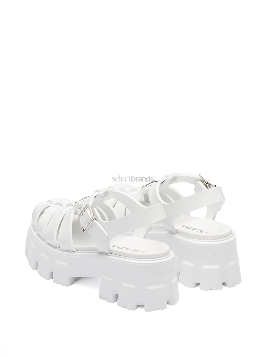 55mm Leather Platform Sandals – White