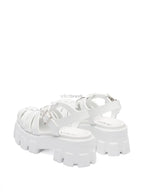 55mm Leather Platform Sandals – White