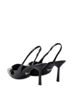 75mm Glossy Leather Heeled Pumps – Black